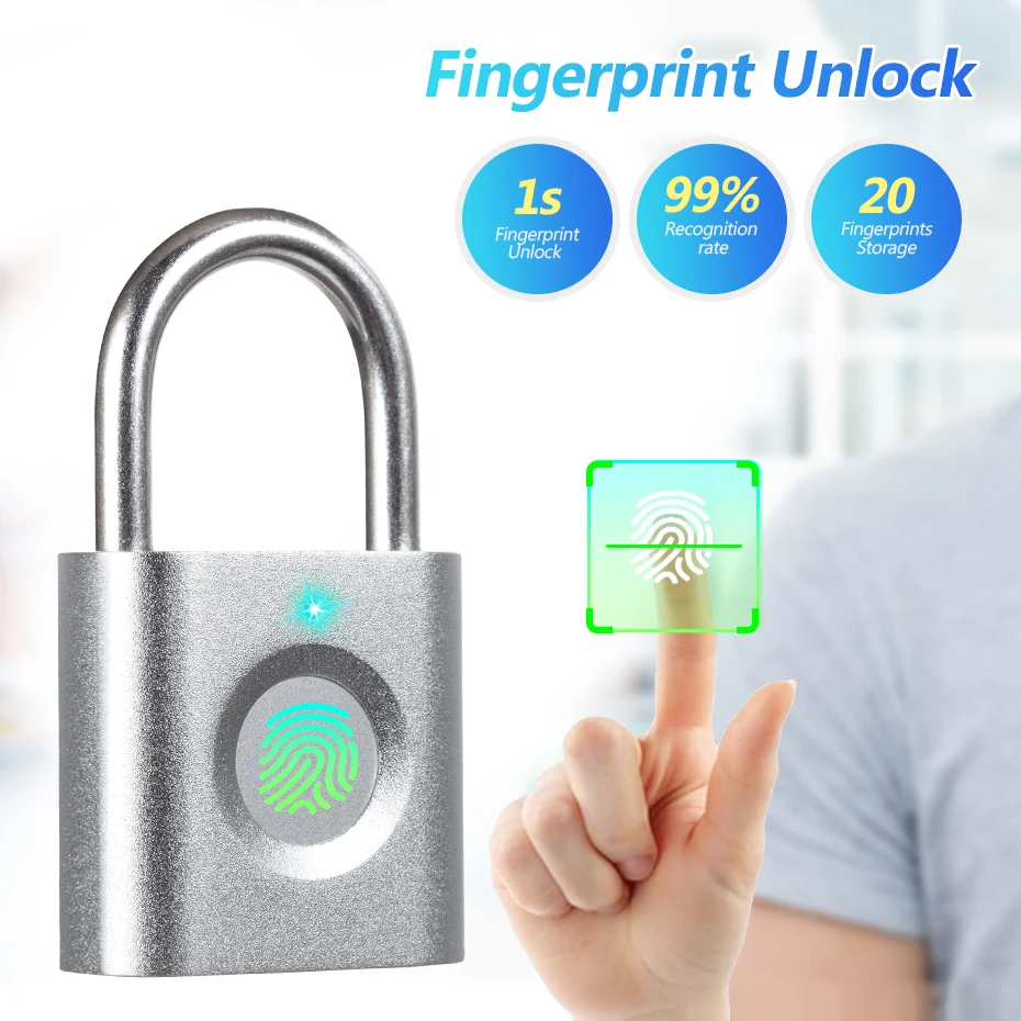 Mini Fingerprint Smart Padlock Door Lock Quick Unlock USB Rechargeable for case bag security electronic fingerprint
Mini Fingerprint Smart Padlock Door Lock Quick Unlock USB Rechargeable for case bag security electronic fingerprint