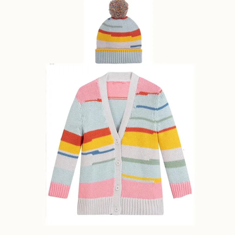 2019 New Spring&Autumn Colorful Striped Cardigan Princess Wool Coat For Baby Girl Kids Knitted Sweaters Infant Knitwear Coat
2019 New Spring&Autumn Colorful Striped Cardigan Princess Wool Coat For Baby Girl Kids Knitted Sweaters Infant Knitwear Coat