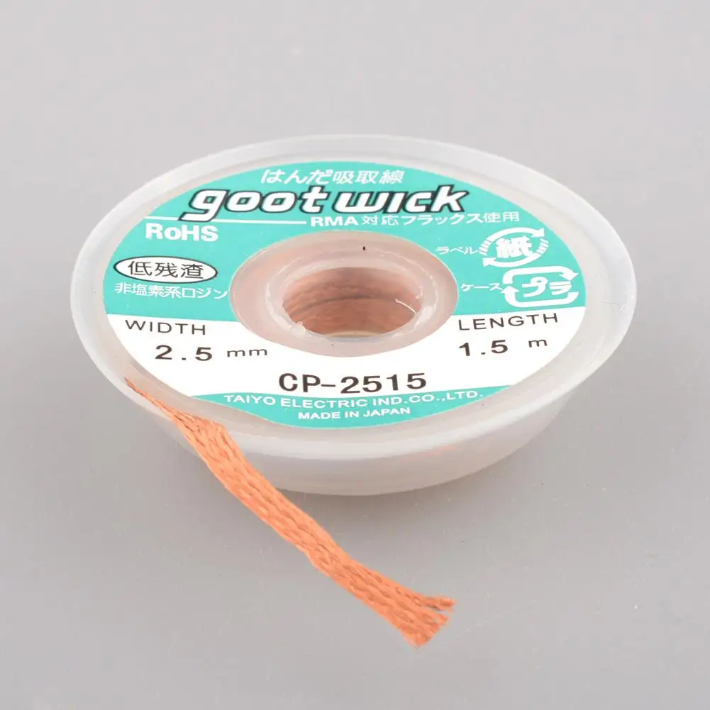 Suction Line 1.5m 2.5mm Wicks Desoldering Desoldering Wire Residue Tin 1PCS Remover Soldering BGA CP-2515 Solder New Braid
Suction Line 1.5m 2.5mm Wicks Desoldering Desoldering Wire Residue Tin 1PCS Remover Soldering BGA CP-2515 Solder New Braid