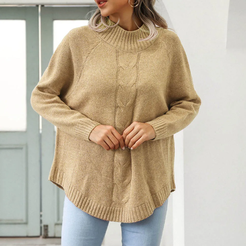 Women Batwing Sleeve Round Neck Twist Knit Pullover Cape Sweater Solid Color Loose Warm Autumn Winter Sweaters
Women Batwing Sleeve Round Neck Twist Knit Pullover Cape Sweater Solid Color Loose Warm Autumn Winter Sweaters