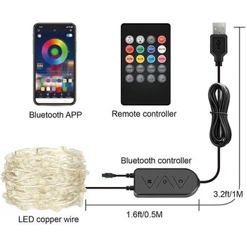 2/5/10/20M USB RGB Changing String Light Bluetooth App Controlled Garland Xmas Bedroom Party Wedding Outdoor Remote Lights
2/5/10/20M USB RGB Changing String Light Bluetooth App Controlled Garland Xmas Bedroom Party Wedding Outdoor Remote Lights