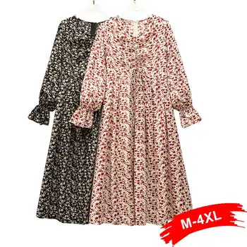 Women Plus Size Sweet Floral Print Pleated Design Back Zipper Flounce Long Sleeve Dress 3Xl 4Xl Spring Women Dresses Vestidos
Women Plus Size Sweet Floral Print Pleated Design Back Zipper Flounce Long Sleeve Dress 3Xl 4Xl Spring Women Dresses Vestidos