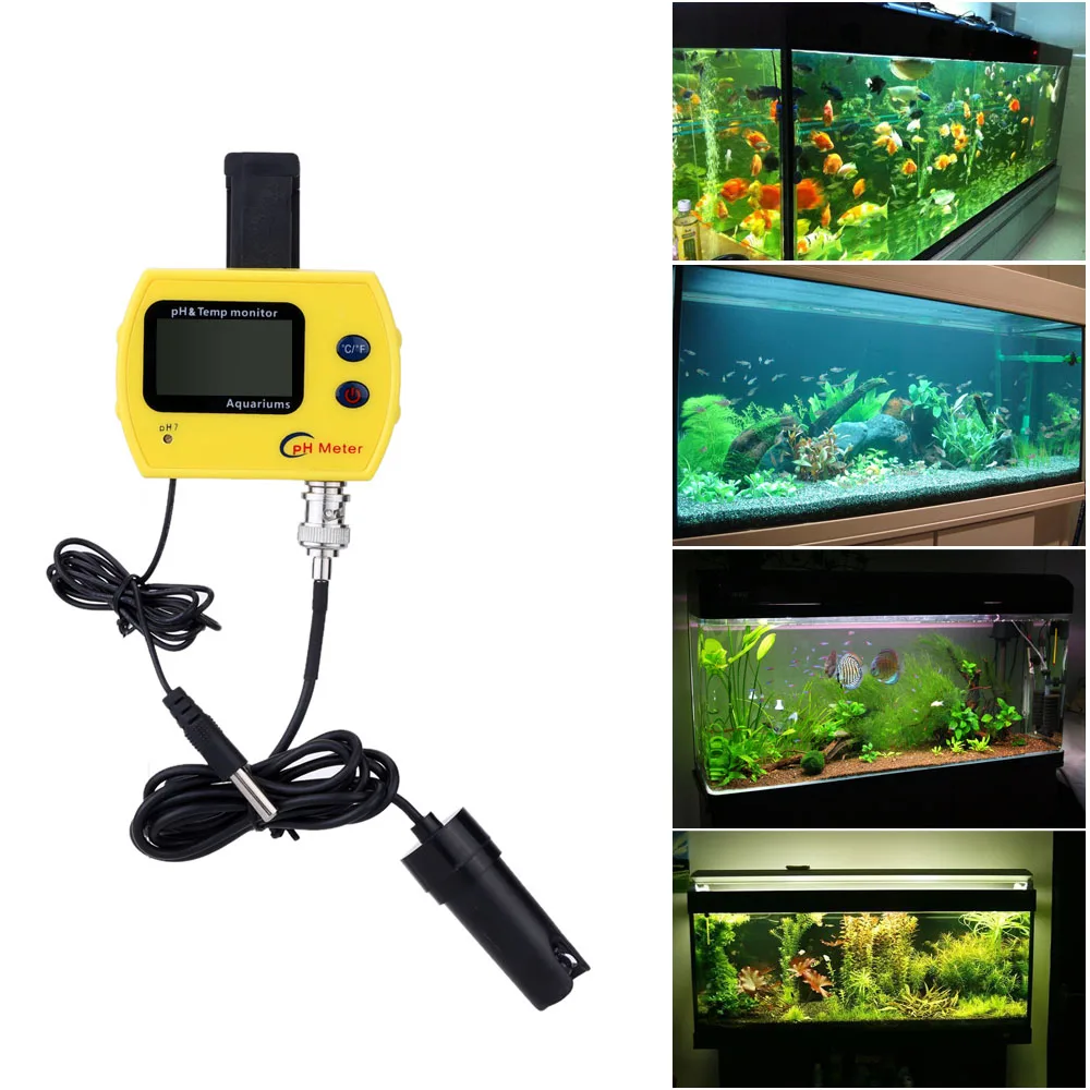 

Professional High Precision Portable Online pH Meter for Aquarium Acidimeter Water Quality Analyzer pH & TEMP Meter Measure