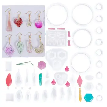 39Pcs/Set Mix Pendant Earring Silicone Mold for Epoxy Jewelry Tool Casting Mold UV Epoxy Resin Silicone Molds for Making Set
39Pcs/Set Mix Pendant Earring Silicone Mold for Epoxy Jewelry Tool Casting Mold UV Epoxy Resin Silicone Molds for Making Set