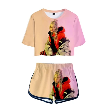 Popular Billie Eilish 3D Casual Navel T-Shirt + Shorts Ladies Two-Piece Fashion 3D Billie Eilish Singer Harajuku Style Girl' Set
Popular Billie Eilish 3D Casual Navel T-Shirt + Shorts Ladies Two-Piece Fashion 3D Billie Eilish Singer Harajuku Style Girl' Set