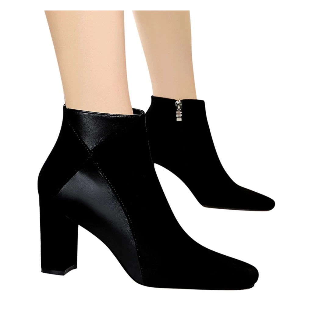 SAGACE 2019 Short Boots Womens Fashion Shoes Pointed Toe High Square Root Heels Short Boots Ladies Side Zipper Bare Boots 114
SAGACE 2019 Short Boots Womens Fashion Shoes Pointed Toe High Square Root Heels Short Boots Ladies Side Zipper Bare Boots 114