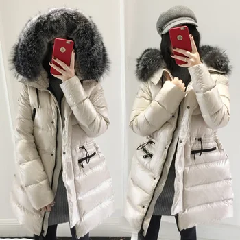 White 2020 Duck Winter Jacket Women Hooded Big Fur Collar Long Puffer Down Coat Korean Warm Piumino Donna KJ4904
White 2020 Duck Winter Jacket Women Hooded Big Fur Collar Long Puffer Down Coat Korean Warm Piumino Donna KJ4904