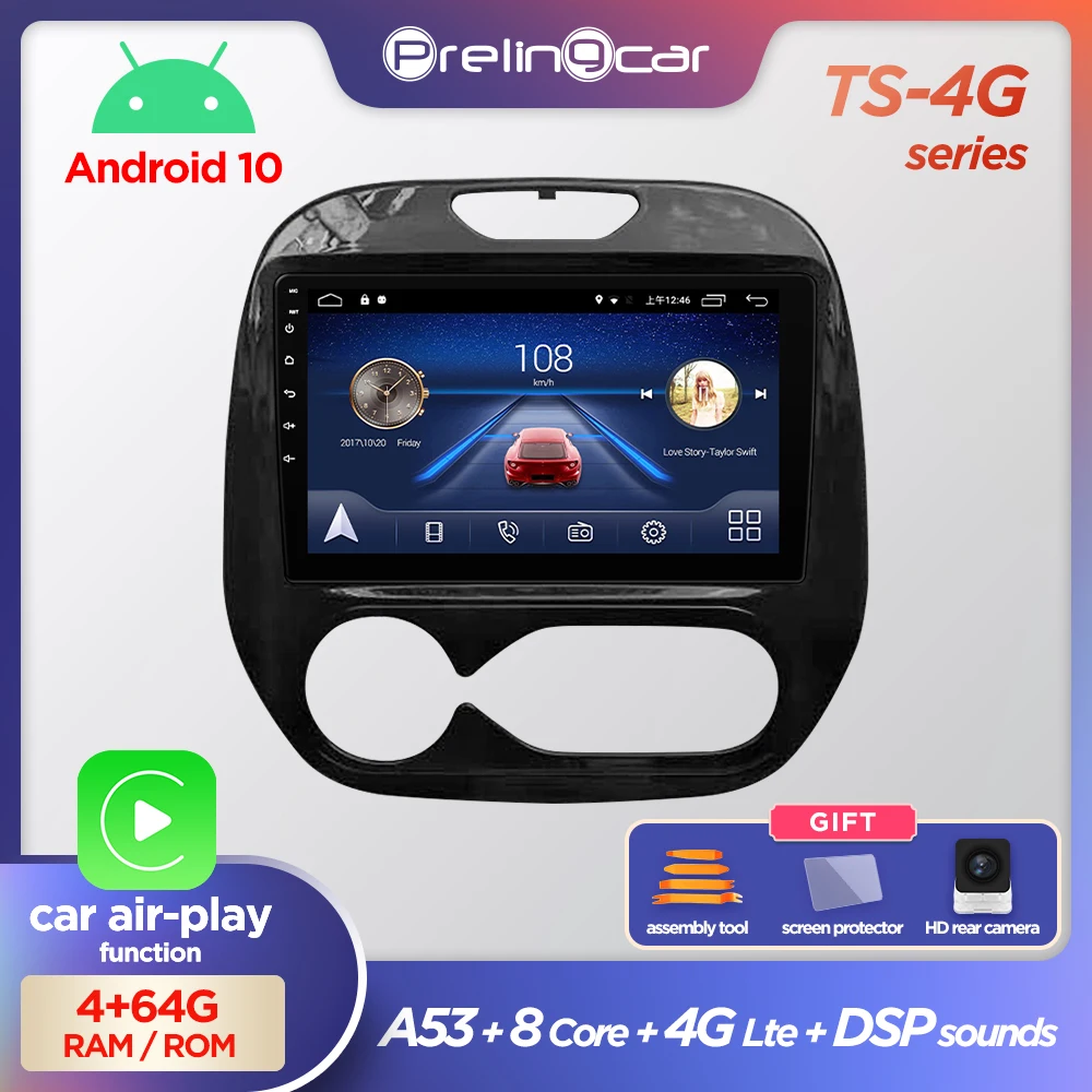 Автомагнитола Prelingcar Android 10 0 2 din DVD мультимедийный видеоплеер GPS навигация для Renault