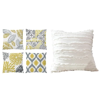 4Pcs Cushion Cover Throw Pillow Case 45X45cm & 1x Cushion Cover Floral Tassels Square Pillow Case Cotton Pillow Cover
4Pcs Cushion Cover Throw Pillow Case 45X45cm & 1x Cushion Cover Floral Tassels Square Pillow Case Cotton Pillow Cover