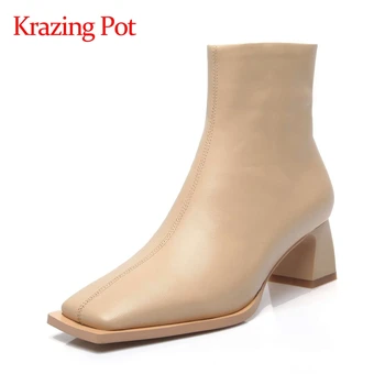 Krazing pot new plus size square toe high heel Chelsea boots European style young lady streetwear fashion solid ankle boots L99
Krazing pot new plus size square toe high heel Chelsea boots European style young lady streetwear fashion solid ankle boots L99