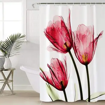 Red Tulip Flowers Florals Polyester Fabric Shower Curtains Designer Decorative Bathroom Curtains with Hooks(60" x 72", Trio
Red Tulip Flowers Florals Polyester Fabric Shower Curtains Designer Decorative Bathroom Curtains with Hooks(60" x 72", Trio
