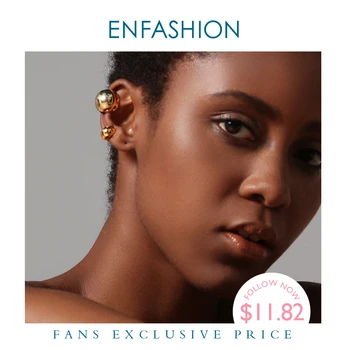 

ENFASHION Punk Ball Ear Cuff Clip On Earrings For Women Gold Color Rock Pea Earings Without Piercing Pendientes Mujer EC191038