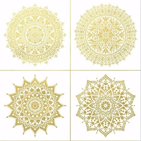 30 * 30cm 4 large DIY reusable molds laser cut painting stencil floor tile fabric wall mold furniture mandala painting stencil
30 * 30cm 4 large DIY reusable molds laser cut painting stencil floor tile fabric wall mold furniture mandala painting stencil