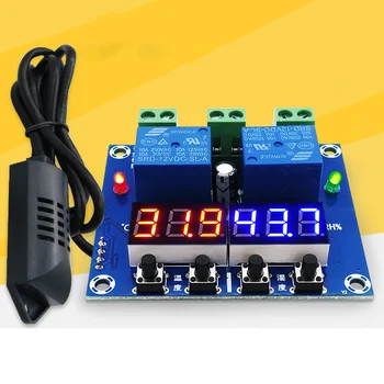 DC 12V XH-M452 Temperature And Humidity Controller Module Dual Output Digital Display High Precision With a black sensor
DC 12V XH-M452 Temperature And Humidity Controller Module Dual Output Digital Display High Precision With a black sensor