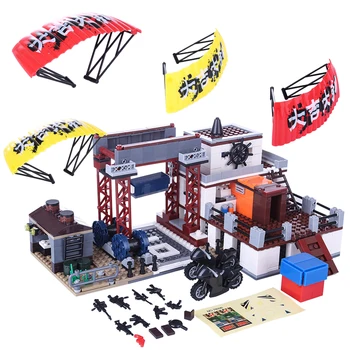 743Pcs Modern Shooting Game Scene Airdropped Battlegrounds Rainforest Port Building Block Kit Model Educational Toy Gift For Kid
743Pcs Modern Shooting Game Scene Airdropped Battlegrounds Rainforest Port Building Block Kit Model Educational Toy Gift For Kid