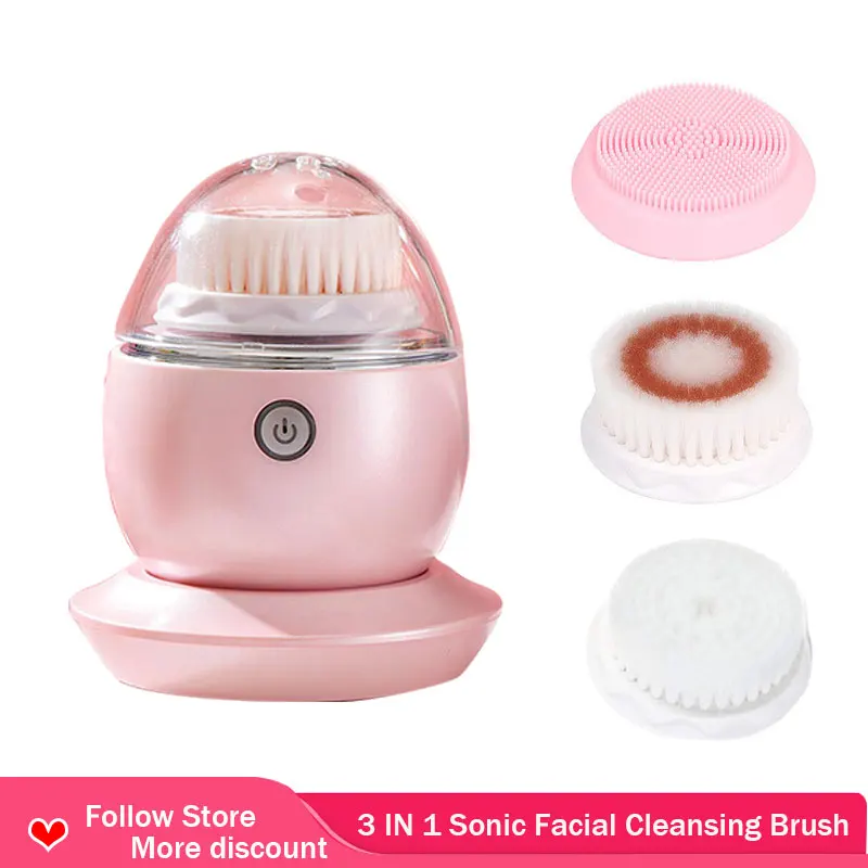 3 IN 1 Electric Facial Cleansing Brush Face Massager Sonic Pore Cleaner Device Makeup Remove Face Wash Machine Wireless charging
3 IN 1 Electric Facial Cleansing Brush Face Massager Sonic Pore Cleaner Device Makeup Remove Face Wash Machine Wireless charging