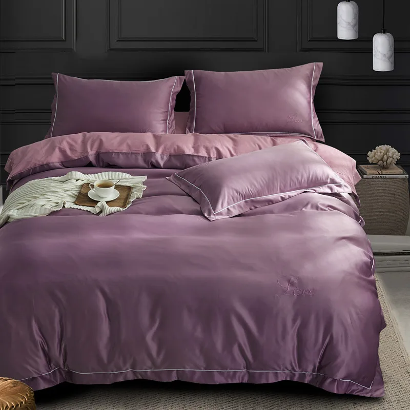 Washed Pure Silk Cotton Love Pattern Bedding 4-piece Sets A Side Washed Silk B Face Pure Cotton Quilt Cover Bed Sheets
Washed Pure Silk Cotton Love Pattern Bedding 4-piece Sets A Side Washed Silk B Face Pure Cotton Quilt Cover Bed Sheets