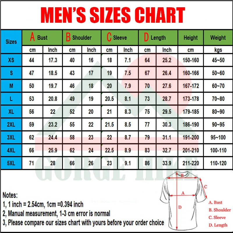 Men's Size Chart(4XL-5XL)