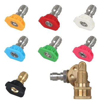 Universal Power Pressure Washer Spray Nozzle Tips And Quick Connect Pivot Adapter Coupler 180 Degrees With 5 Rotation Angles, So
Universal Power Pressure Washer Spray Nozzle Tips And Quick Connect Pivot Adapter Coupler 180 Degrees With 5 Rotation Angles, So