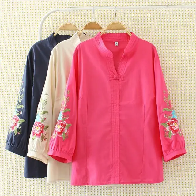 2020 Spring And Summer New Style Ethnic-Style Retro Embroidery Flower Loose-Fit Slimming Three-quarter-length Sleeve Large Size
2020 Spring And Summer New Style Ethnic-Style Retro Embroidery Flower Loose-Fit Slimming Three-quarter-length Sleeve Large Size