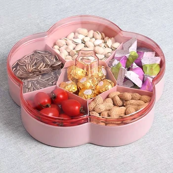 Flower Shape 1/2-Tier Snack Box with Lid Multi Grid Wedding Candy Box Snack Melon Seeds Plastic Storage Box Kitchen Storage Tool 
Flower Shape 1/2-Tier Snack Box with Lid Multi Grid Wedding Candy Box Snack Melon Seeds Plastic Storage Box Kitchen Storage Tool