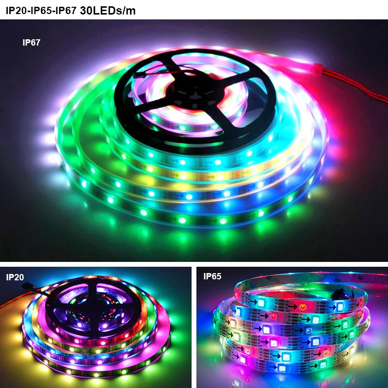 1 м/5 м 30 светодиодный s/m 5 в WS2813 пиксельный светильник RGB 5050 SMD цифровая гибкая лента