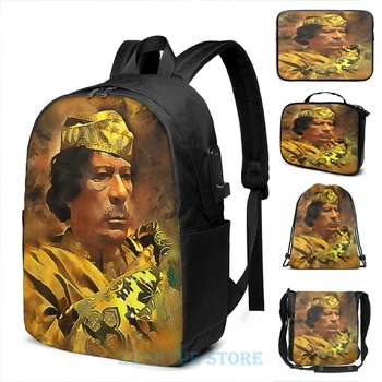 Funny Graphic print Muammar Gaddafi USB Charge Backpack men School bags Women bag Travel laptop bag
Funny Graphic print Muammar Gaddafi USB Charge Backpack men School bags Women bag Travel laptop bag