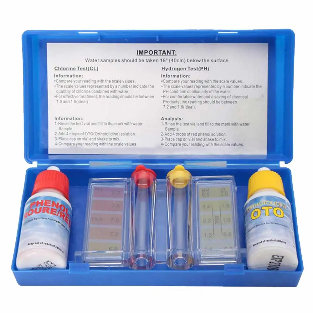 Swimming pool test agent PH value test box water quality test box swimming pool aquarium tester
Swimming pool test agent PH value test box water quality test box swimming pool aquarium tester