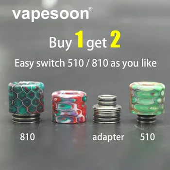 2pcs Snake 810 to 510&510 to 810 drip tip Vape Mouthpiece for e-Cigarette 810 510 thread Tank Atomizer
2pcs Snake 810 to 510&510 to 810 drip tip Vape Mouthpiece for e-Cigarette 810 510 thread Tank Atomizer