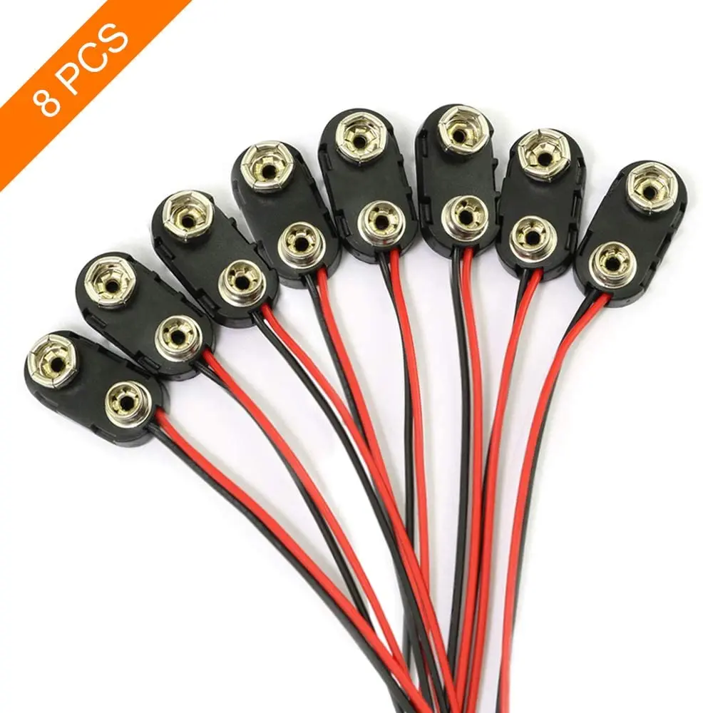 8 Pcs 9 V Battery Power Cable Clip Connector I-Type 9 Volt Battery Clip 9V Battery Buckle Connector Hard Buckle Plastic Housing
8 Pcs 9 V Battery Power Cable Clip Connector I-Type 9 Volt Battery Clip 9V Battery Buckle Connector Hard Buckle Plastic Housing