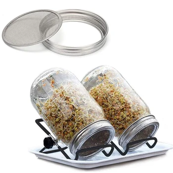 Stainless Steel Seed Sprouting Screen Lids Covers Filters with Stand Seed Sprouter Germination Cover Filter Lids for Wide-mouth
Stainless Steel Seed Sprouting Screen Lids Covers Filters with Stand Seed Sprouter Germination Cover Filter Lids for Wide-mouth