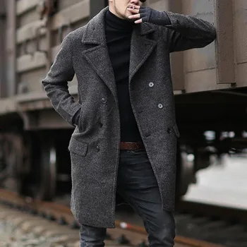 Men Vintage Coat Woolen Overcoat Autumn Winter Clothes Abrigo Hombre Men Loose Windbreaker Jacket Oversized Long Coat Outerwear
Men Vintage Coat Woolen Overcoat Autumn Winter Clothes Abrigo Hombre Men Loose Windbreaker Jacket Oversized Long Coat Outerwear