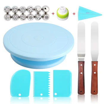 Plastic Cake Turntable Rotating Anti-skid Round Cake Stand set Cake Decorating Rotary Table Kitchen DIY Pan Plate Baking Tool
Plastic Cake Turntable Rotating Anti-skid Round Cake Stand set Cake Decorating Rotary Table Kitchen DIY Pan Plate Baking Tool