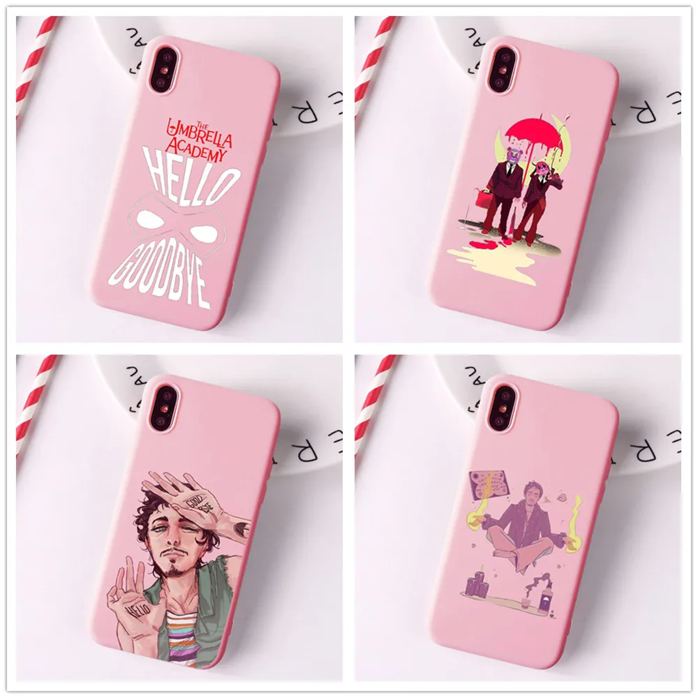Фото New Umbrella Academy TPU Soft Pink phone case For iPhone11 11Pro 11ProMax X XR XS Max 8 8Plus 7 7Plus 6 6Plus Cover | Мобильные