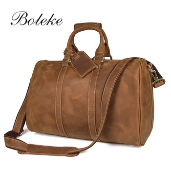 Brand Men Crazy Horse Genuine Leather Travel Duffle Vintage Casual Multi-pockets Weekend Tote Cowhide Brown Travel Bag 7077
Brand Men Crazy Horse Genuine Leather Travel Duffle Vintage Casual Multi-pockets Weekend Tote Cowhide Brown Travel Bag 7077