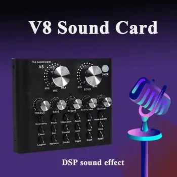 V8 Sound Card Audio Set Interface External Usb Live Microphone Sound Card Bluetooth Function for Computer PC Mobile Phone Sing
V8 Sound Card Audio Set Interface External Usb Live Microphone Sound Card Bluetooth Function for Computer PC Mobile Phone Sing