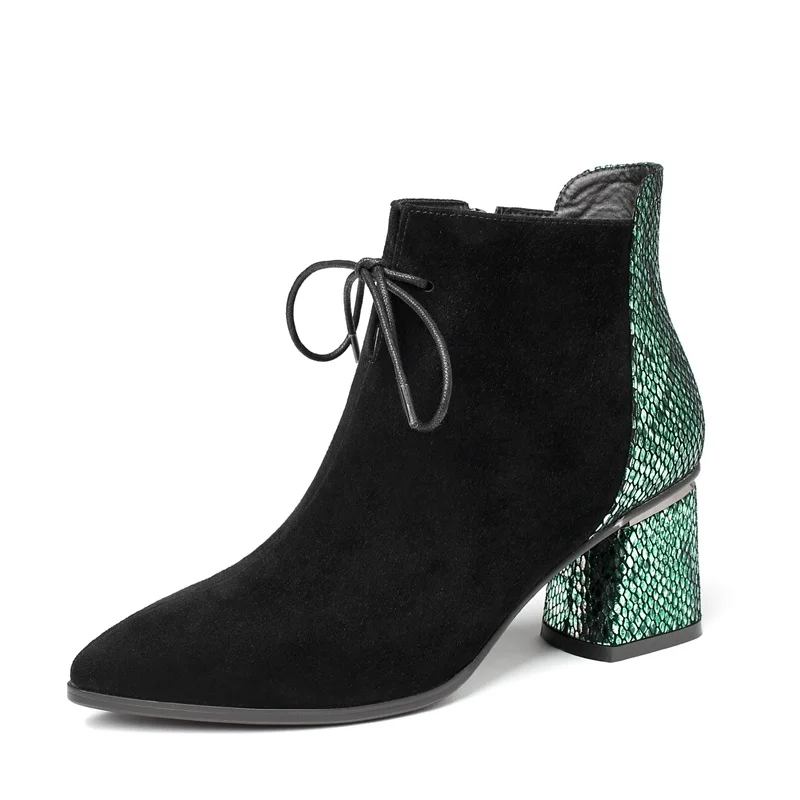 2019 Patchwork Genuine Leather Ankle Boots Suede Sexy Pointed Toe Female Shoes Woman Slip On Elastic Band Footwear
2019 Patchwork Genuine Leather Ankle Boots Suede Sexy Pointed Toe Female Shoes Woman Slip On Elastic Band Footwear