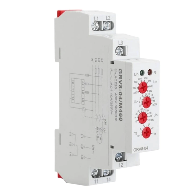 GRV8-04 M460 3-Phase Voltage Monitoring Relay Phase Sequence Phase Failure Protection Voltage Control Relay
GRV8-04 M460 3-Phase Voltage Monitoring Relay Phase Sequence Phase Failure Protection Voltage Control Relay
