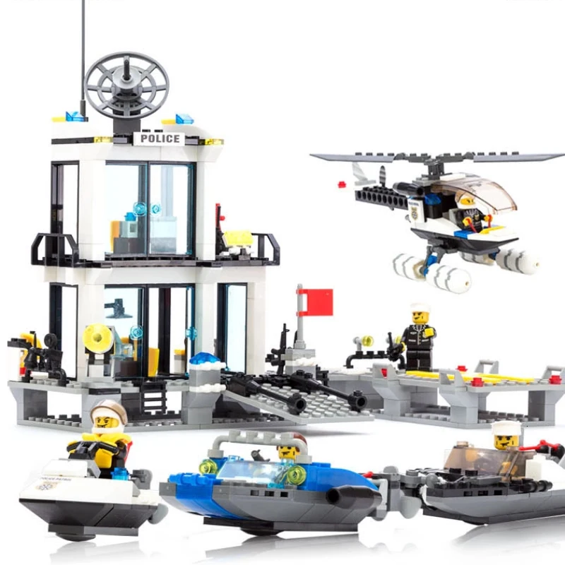 536PCS Building Blocks Unique Helicopter Marine Police Station Yacht Action Figures Compatible Legoings Toys For Kid
536PCS Building Blocks Unique Helicopter Marine Police Station Yacht Action Figures Compatible Legoings Toys For Kid