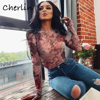 2019 Europe and American Explosion Micro Transparent Printing Onesies Spring and Autumn Slim Bottoming Shirt Floral Womens
2019 Europe and American Explosion Micro Transparent Printing Onesies Spring and Autumn Slim Bottoming Shirt Floral Womens
