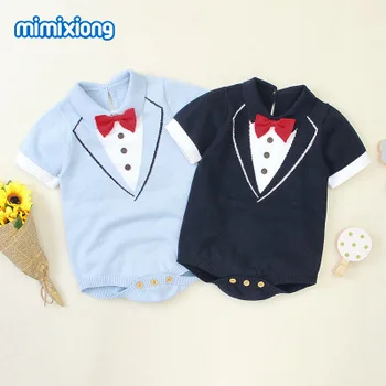 2020 Toddler Boys Gentleman Bow Tie Summer Romper Handsome Baby Knitting Western Climb Romper Clothes Wholesale 
2020 Toddler Boys Gentleman Bow Tie Summer Romper Handsome Baby Knitting Western Climb Romper Clothes Wholesale