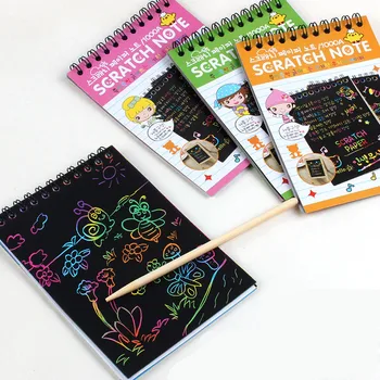 NEW 20*14cm Magic Drawing Book DIY Scratchbook Scratch Stickers Notebook Black Cardboard Stationery Drawing Toy As Gift For Kids
NEW 20*14cm Magic Drawing Book DIY Scratchbook Scratch Stickers Notebook Black Cardboard Stationery Drawing Toy As Gift For Kids