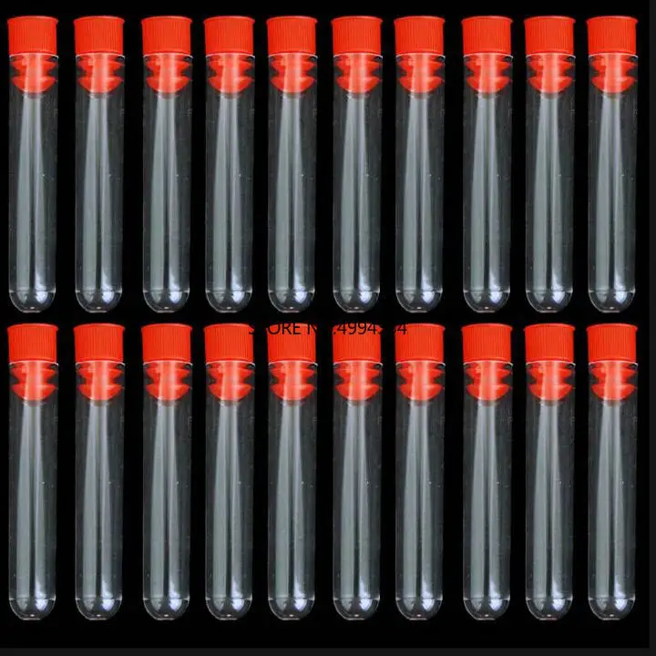 100pcs 12x75mm Clear Plastic test tubes with blue/red stopper push cap for kind experiments and tests
100pcs 12x75mm Clear Plastic test tubes with blue/red stopper push cap for kind experiments and tests