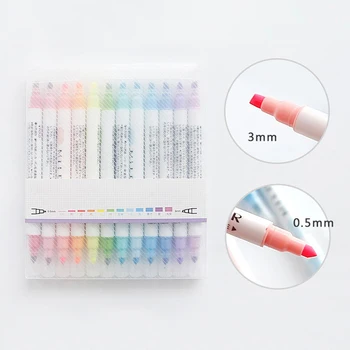12pcs Double Headed Fluorescent Pen Cute Art Highlighter Drawing Soft Writing Headed Mark Pen Stationery Colorful 
12pcs Double Headed Fluorescent Pen Cute Art Highlighter Drawing Soft Writing Headed Mark Pen Stationery Colorful
