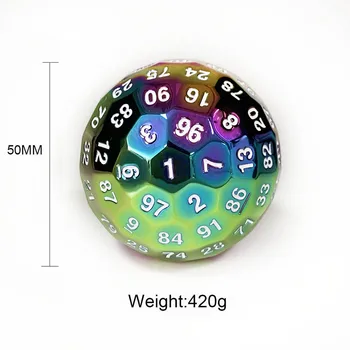 HYMGHO metal Polyhedral Dice 100 Sides Dice, Transparent D100 die, 100 Sided Cube, D100 Game Dice Giant Jumbo in Rainbow color
HYMGHO metal Polyhedral Dice 100 Sides Dice, Transparent D100 die, 100 Sided Cube, D100 Game Dice Giant Jumbo in Rainbow color