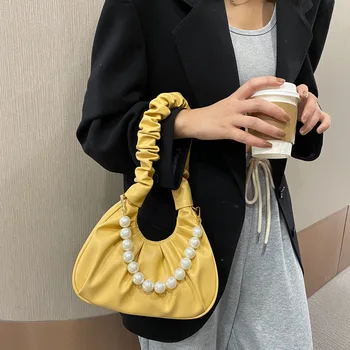New Women Hand Bags 2020 PU Leather Pleated Pearl Crossbody Bags Fashion Wild Small Shoulder Bag Handbags Trend D970
New Women Hand Bags 2020 PU Leather Pleated Pearl Crossbody Bags Fashion Wild Small Shoulder Bag Handbags Trend D970