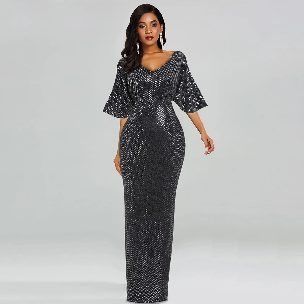 Sequined Long Prom Dress Women Glitter Dress for Party Evening Dinner Half Sleeve Plus Size V Neck Mermaid Club Elegant Vestidos
Sequined Long Prom Dress Women Glitter Dress for Party Evening Dinner Half Sleeve Plus Size V Neck Mermaid Club Elegant Vestidos