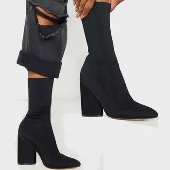 Brand New Fashionable Autumn Winter Lady Party Shoes Boots Big Size 43 Slip On High Heels Sock Boots Women
Brand New Fashionable Autumn Winter Lady Party Shoes Boots Big Size 43 Slip On High Heels Sock Boots Women