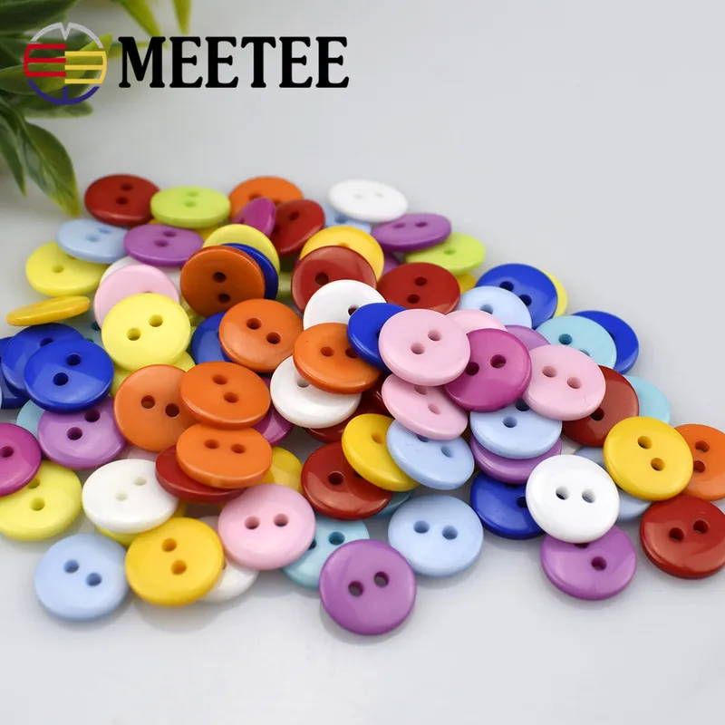 1000pcs Meetee 10/11/12/15mm Candy Buttons 2 Holes Resin Plastic Button Diy Children's Handmade Craft Sewing Clothes Accessories | Дом и