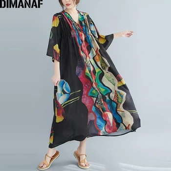 DIMANAF Plus Size Dress Women Chinese Style Summer Sundress Vintage Print Elegant Pleated Lady Vestidos Loose Maxi Long Dress
DIMANAF Plus Size Dress Women Chinese Style Summer Sundress Vintage Print Elegant Pleated Lady Vestidos Loose Maxi Long Dress